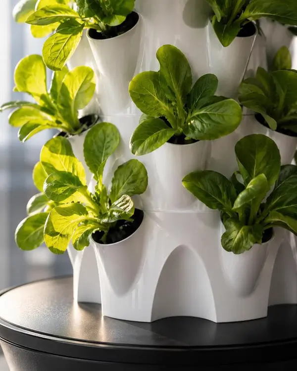 Water storage reservoir with plants